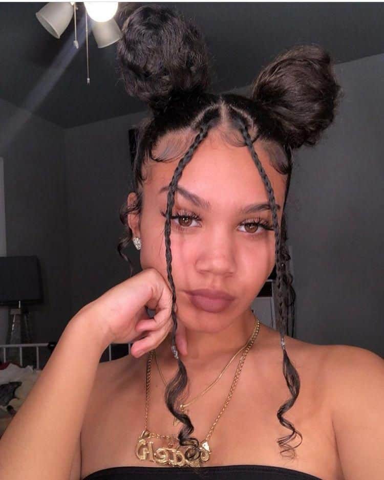 space buns on natural hair