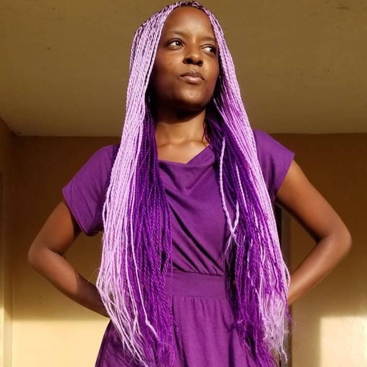 Purple and lilac peekaboo braids