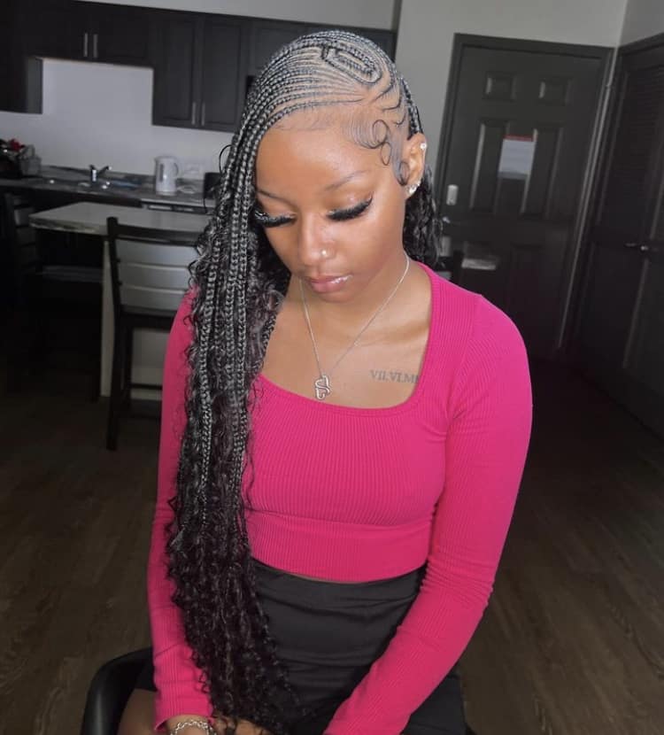 Freestyle boho Fulani lemonade braids