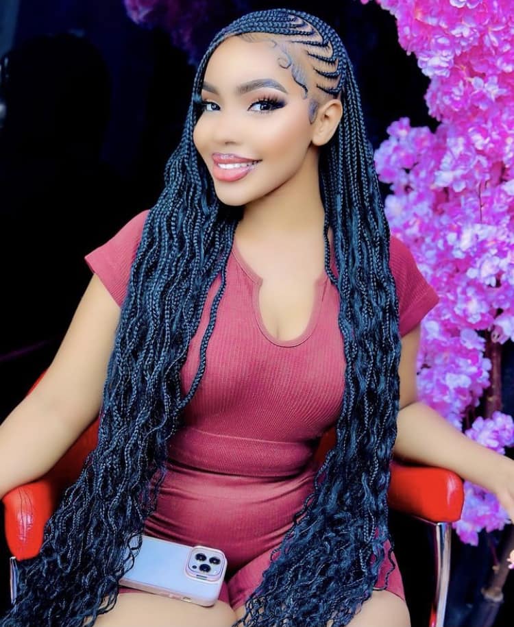 extra long lemonade Fulani braids