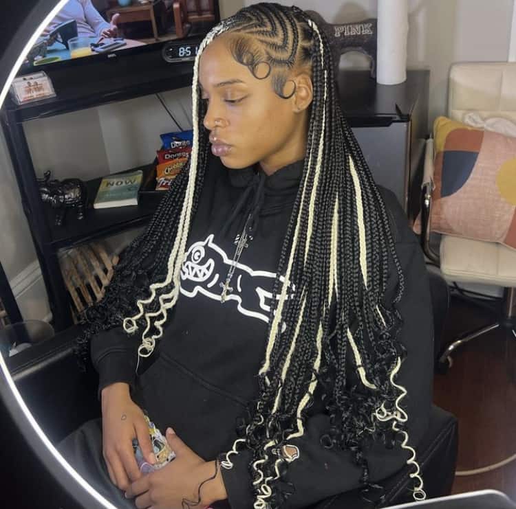 blonde peekaboo lemonade Fulani braids