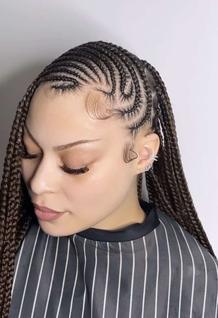 Chocolate brown lemonade Fulani braids