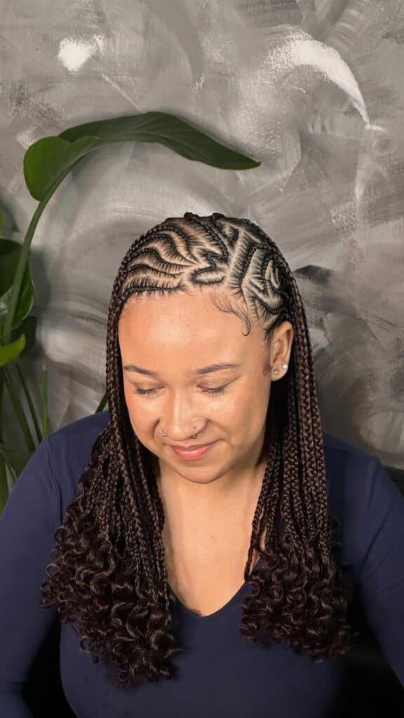 Brown freestyle lemonade Fulani braids