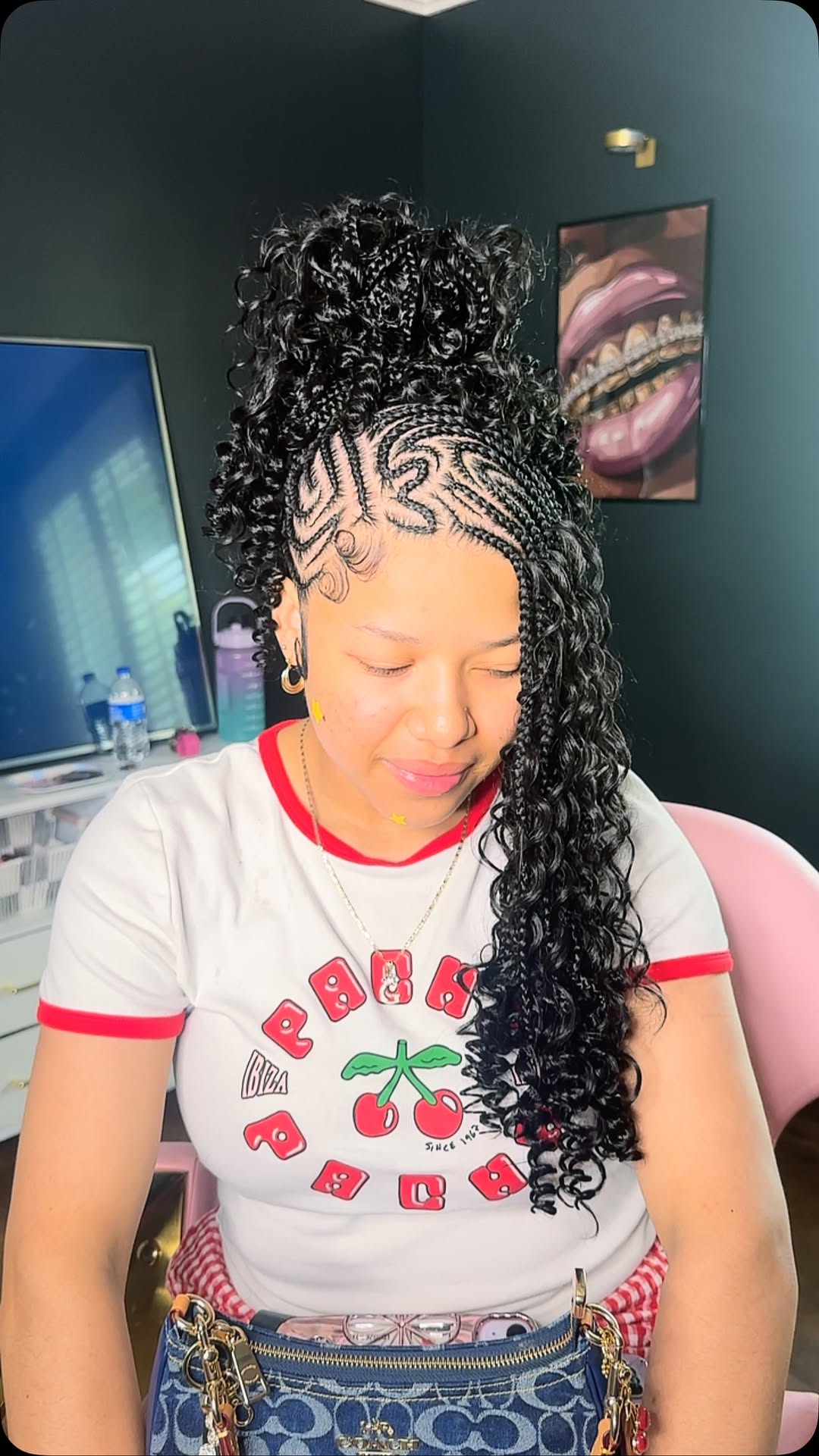 boho freestyle lemonade Fulani braids up do