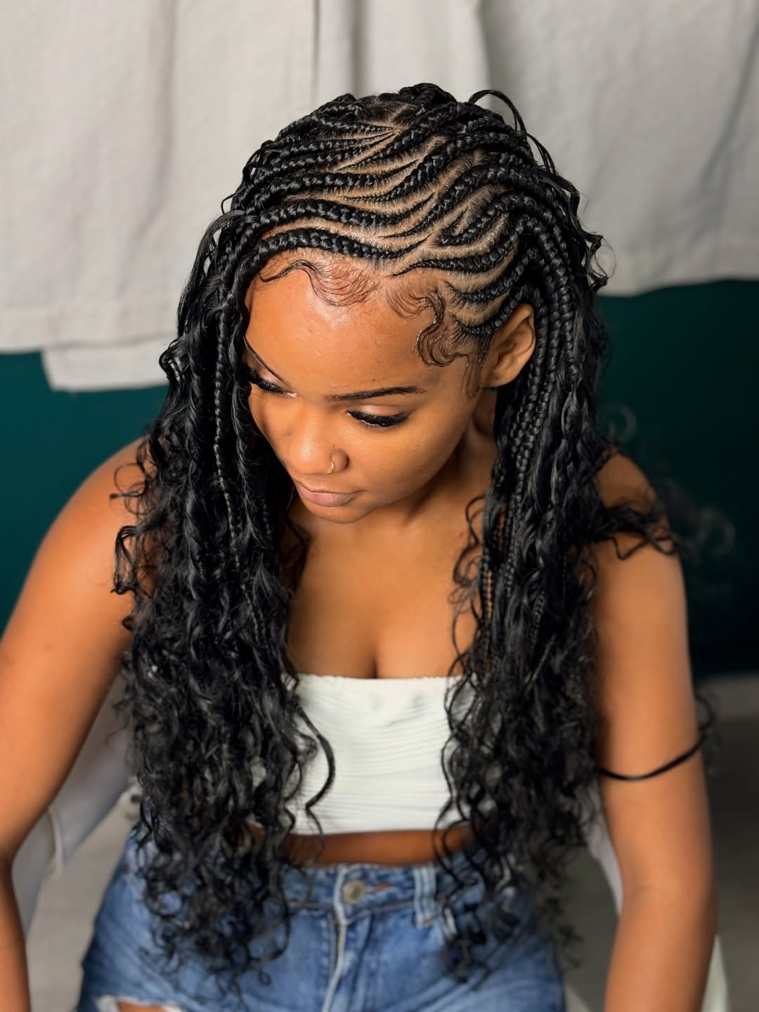Freestyle boho lemonade Fulani braids 