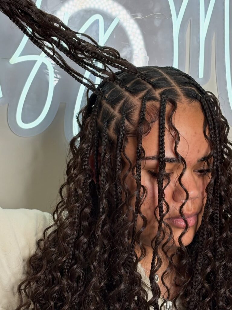 medium boho bob knotless braids