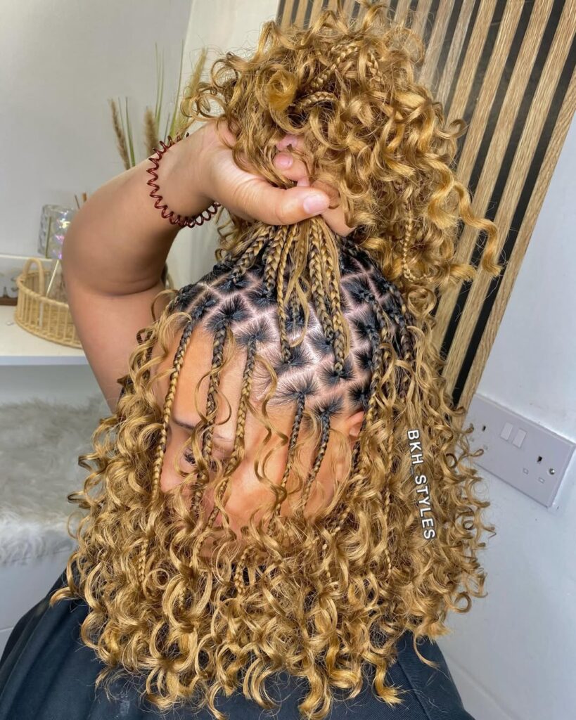 color 27 blonde boho bob knotless braids