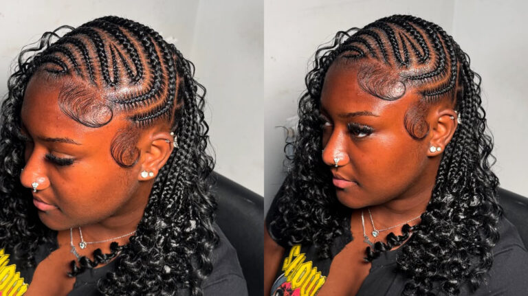 boho bob lemonade fulani braids with curly ends