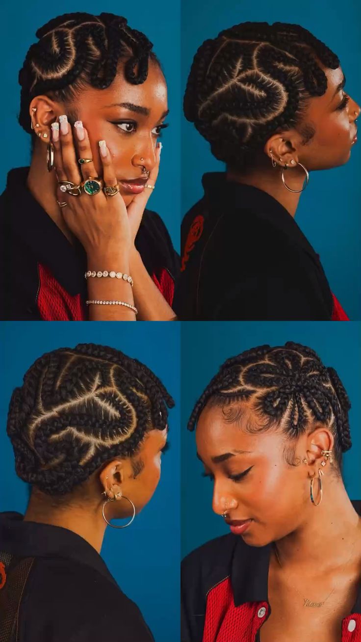large cornrows braided bald head