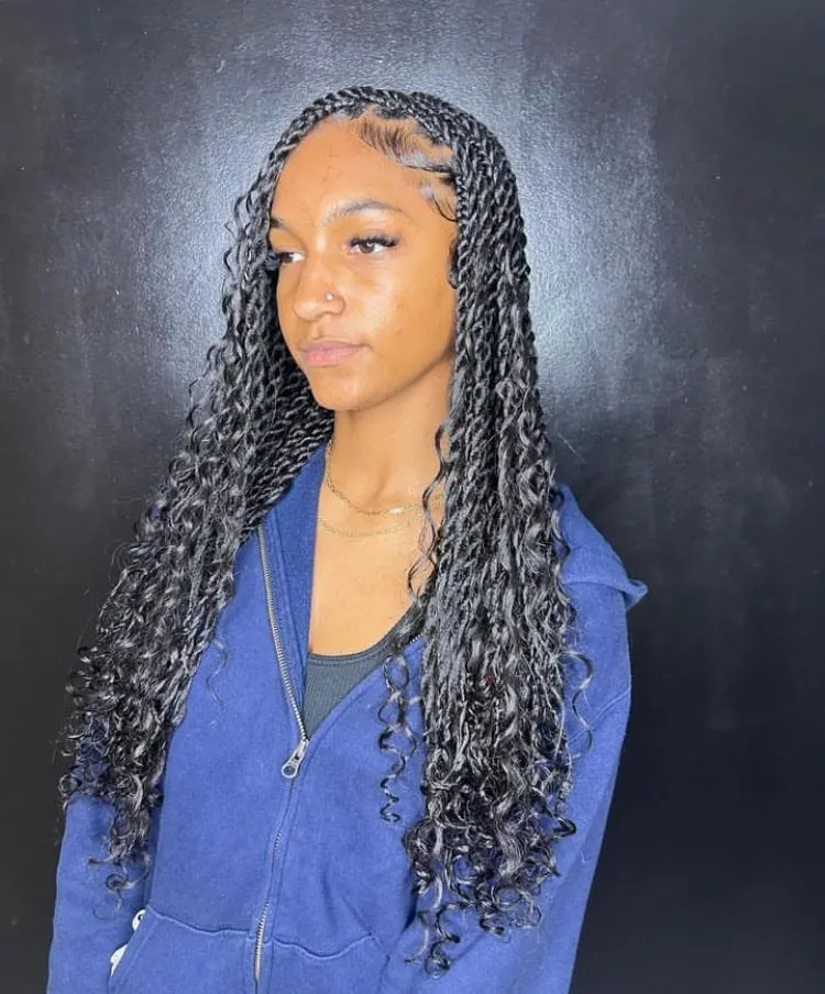 island twists with curly ends