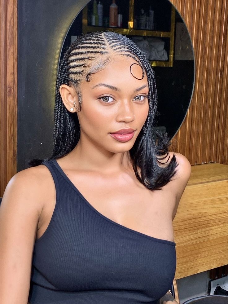 Tyla braided bob with a swoop