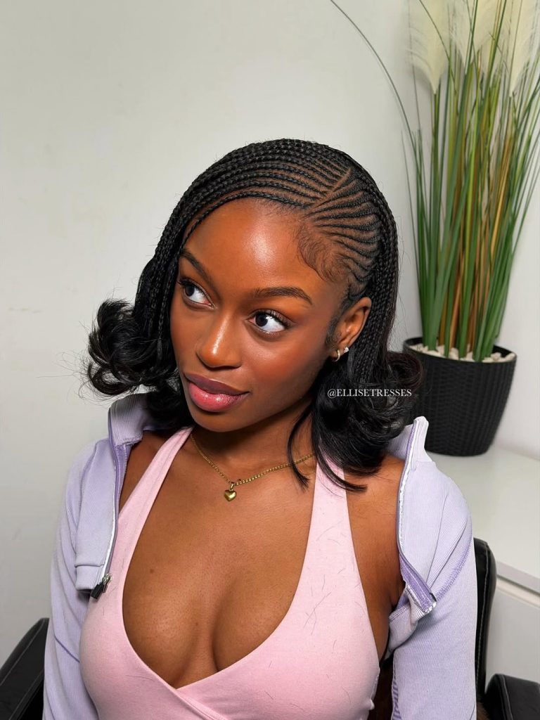 Tyla Braided Bob With Flipped Layered Ends