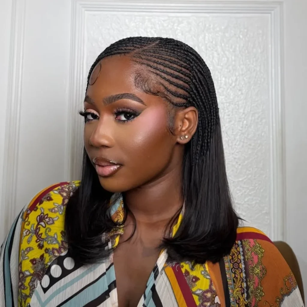 Tyla braided bob with flipped ends