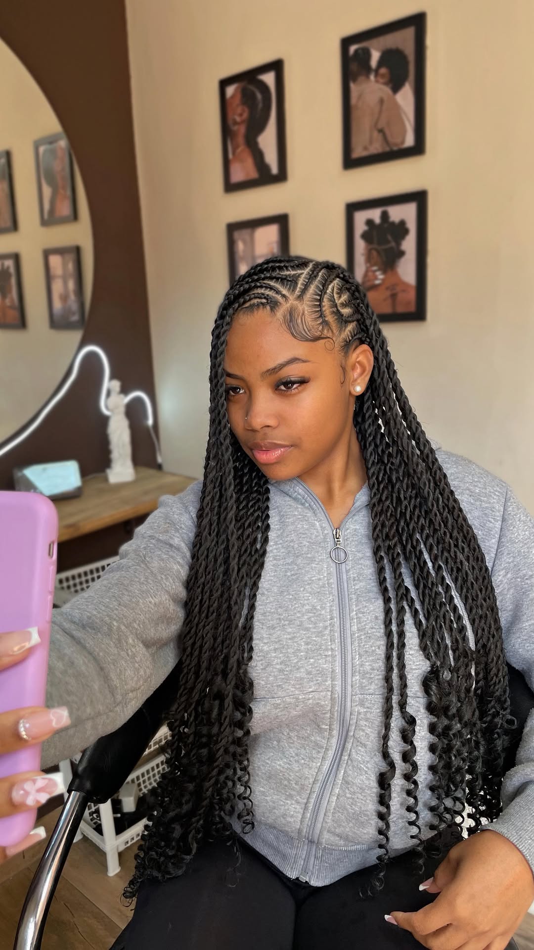 lemonade fulani twists with curly ends