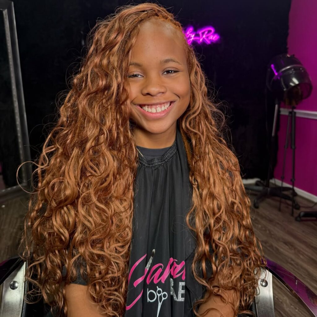 auburn brown miracle knots on locs 