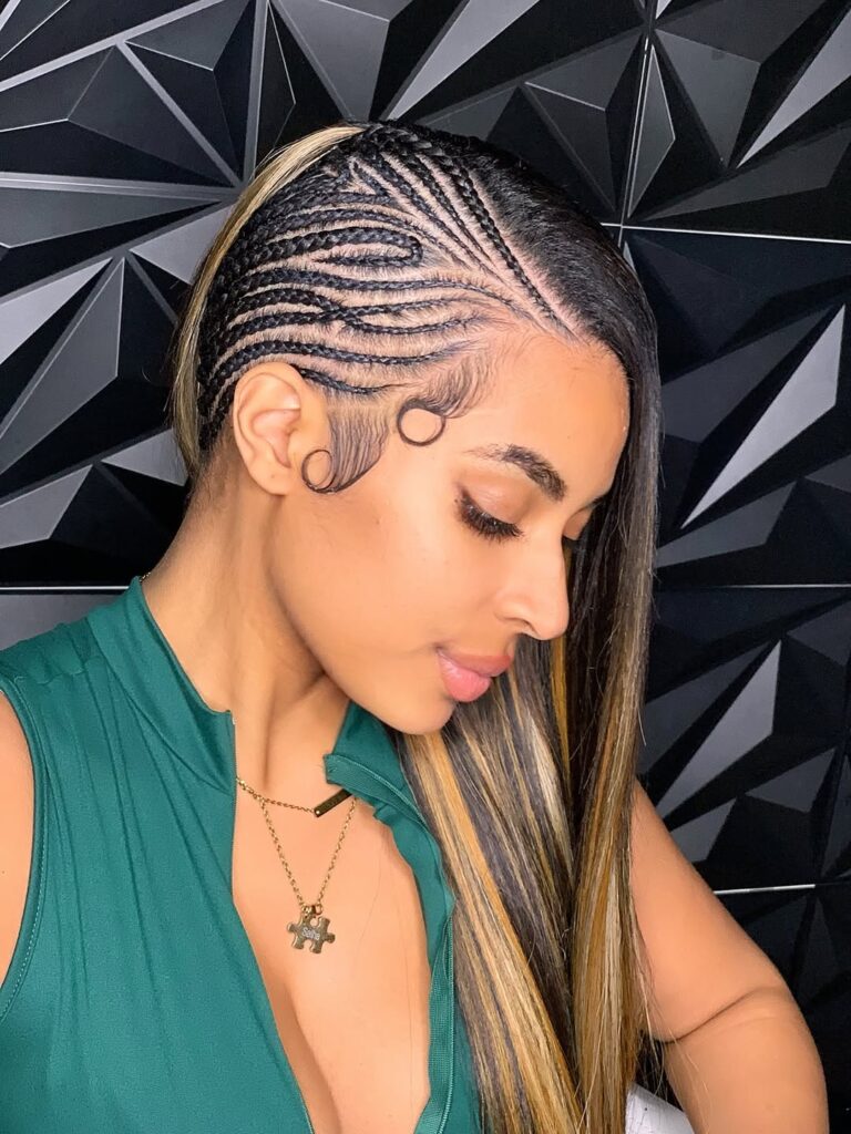 part side braids part quick weave, cassie braids