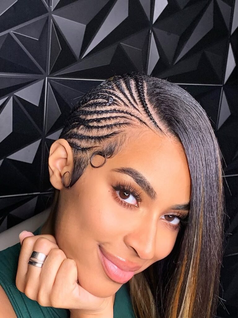 part side braids part quick weave, cassie braids