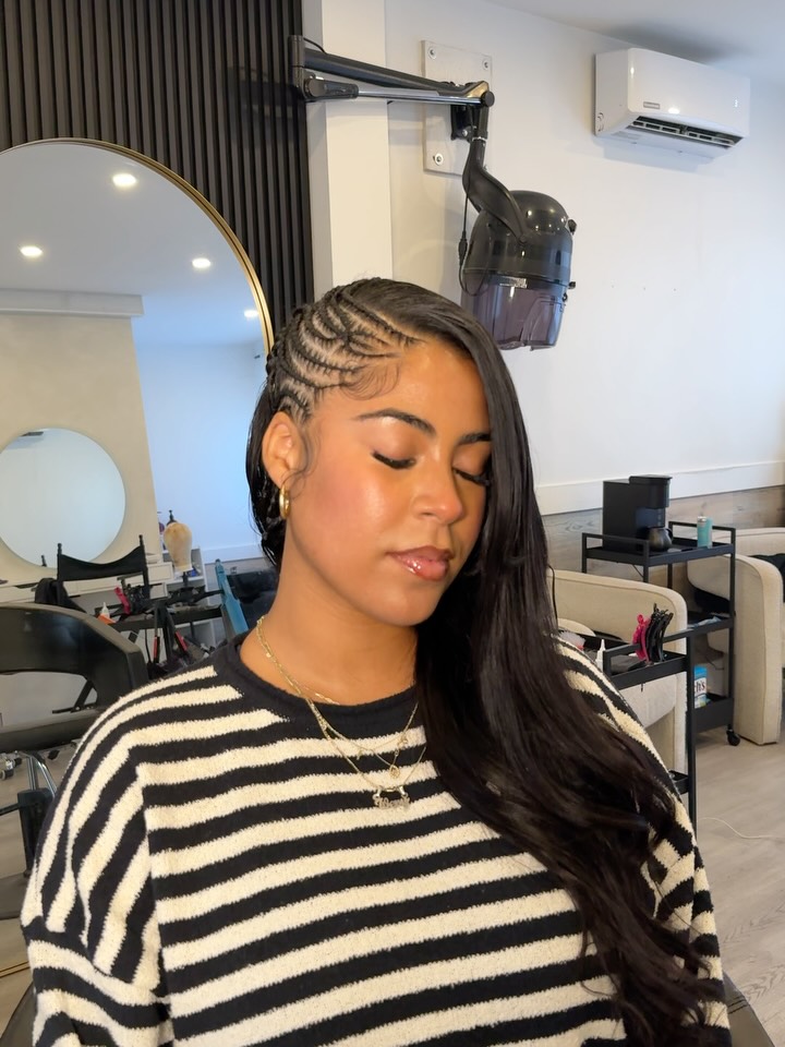 part side braids part weave, Cassie braids