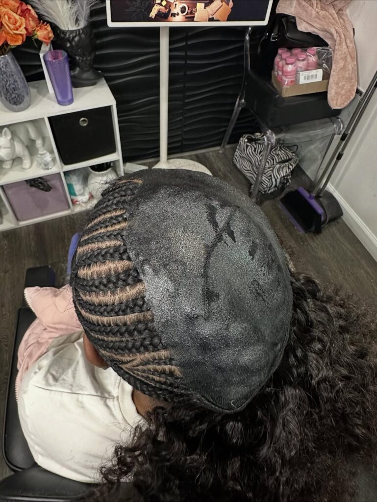 Cassie braids with a quick weave process