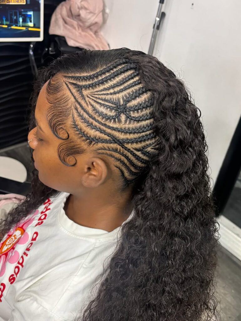 Cassie braids with curly hair