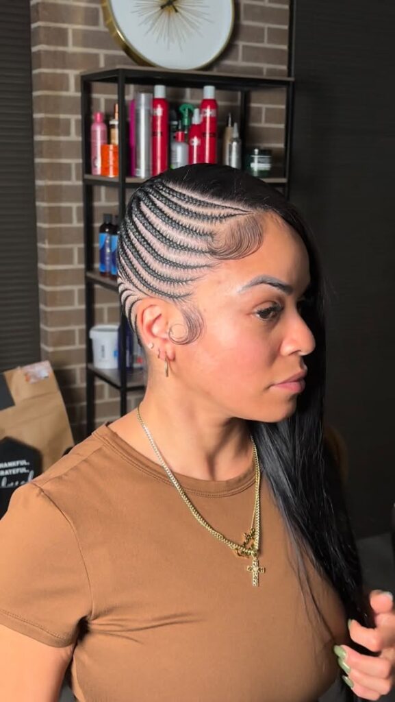 Cassie braids with straight hair