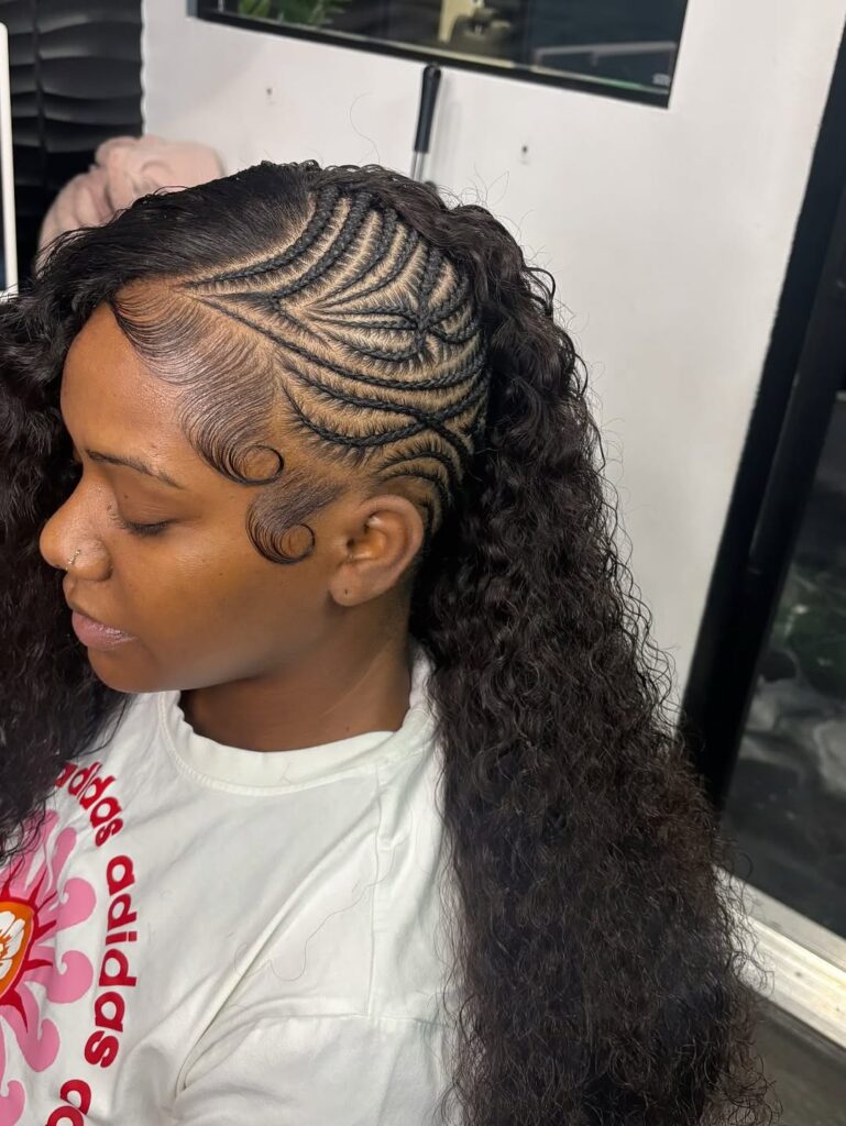 Cassie braids with curly hair