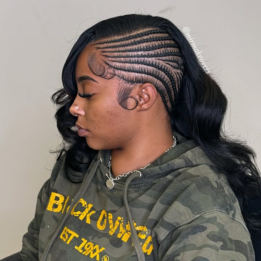 cassie braids with curled hair