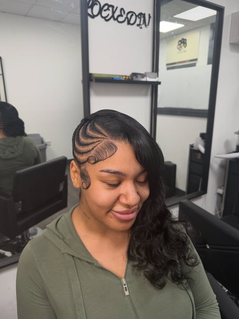 cassie braids with curled hair