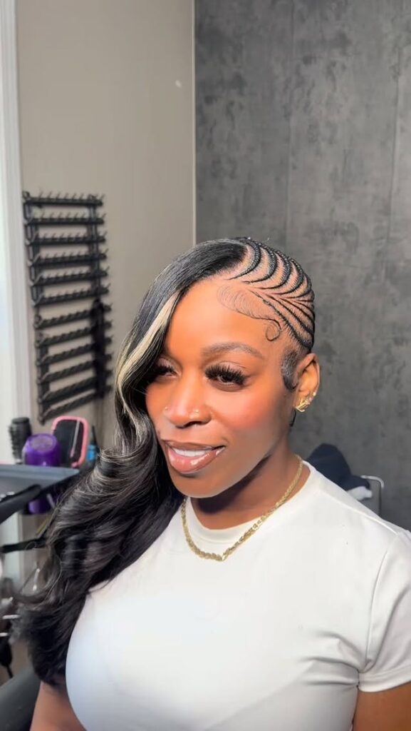 Peekaboo cassie braids with quick weave