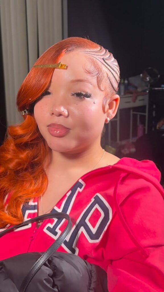 ginger cassie braids with wavy hair