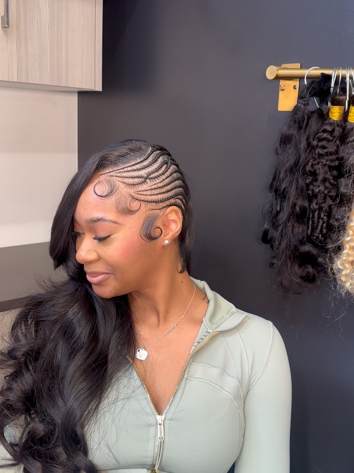 cassie braids with curled hair