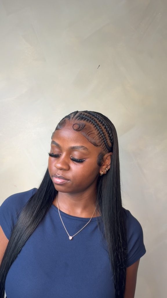 freestyle jayda wayda braids with straight quick weave 