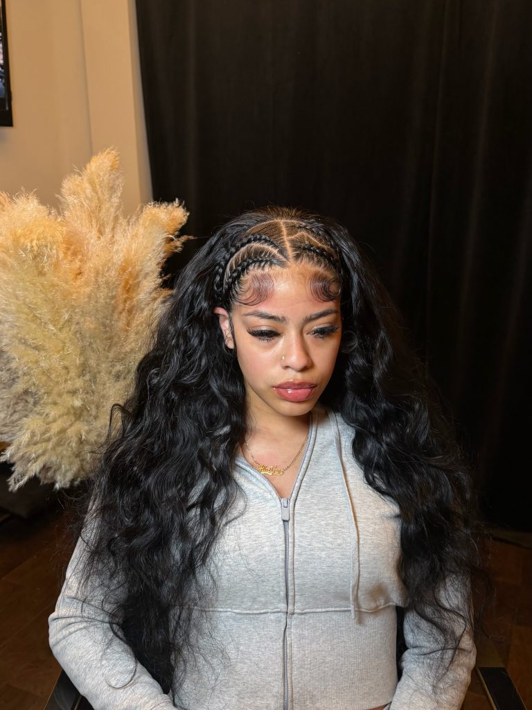 Jayda Wayda Braids with wavy quick weave 