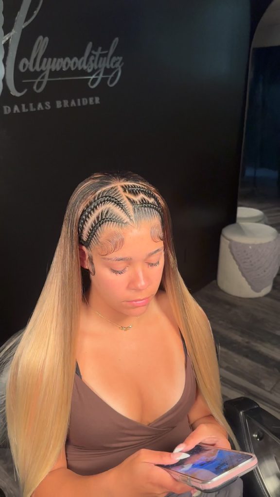 honey blonde jayda wayda braids with quick weave