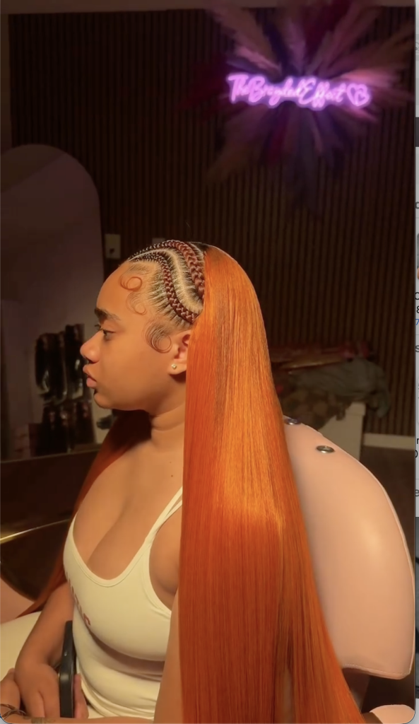ginger jayda wayda braids with straight quick weave